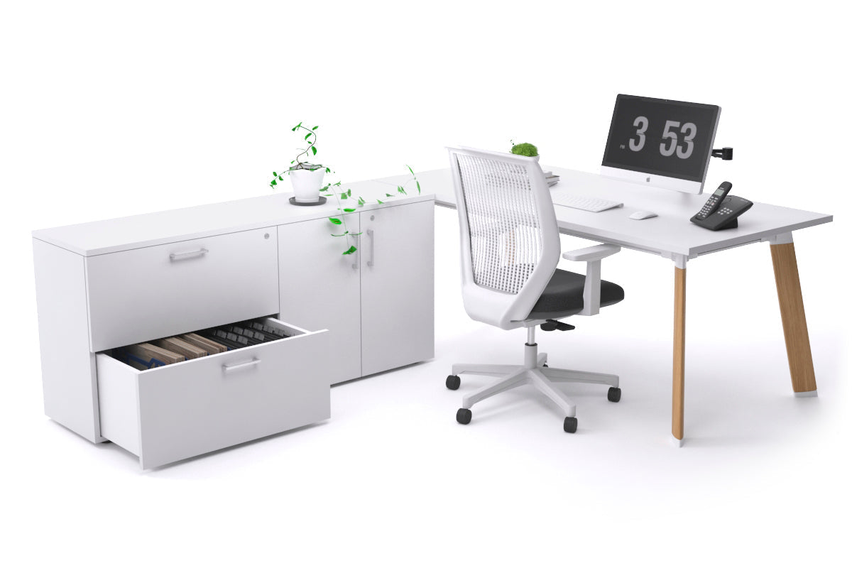 Switch Executive Setting With Uniform Spine - Wood Imprint Frame [1600L x 700W] Jasonl white none 2 drawer 2 door filing cabinet