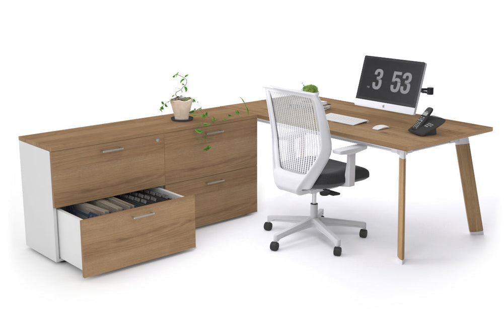 Switch Executive Setting With Uniform Spine - Wood Imprint Frame [1600L x 700W]-salvage oak none 4 drawer lateral filing cabinet