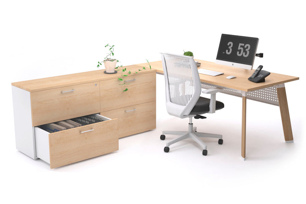 Switch Executive Setting With Uniform Spine - Wood Imprint Frame [1600L x 700W]-maple white modesty 4 drawer lateral filing cabinet