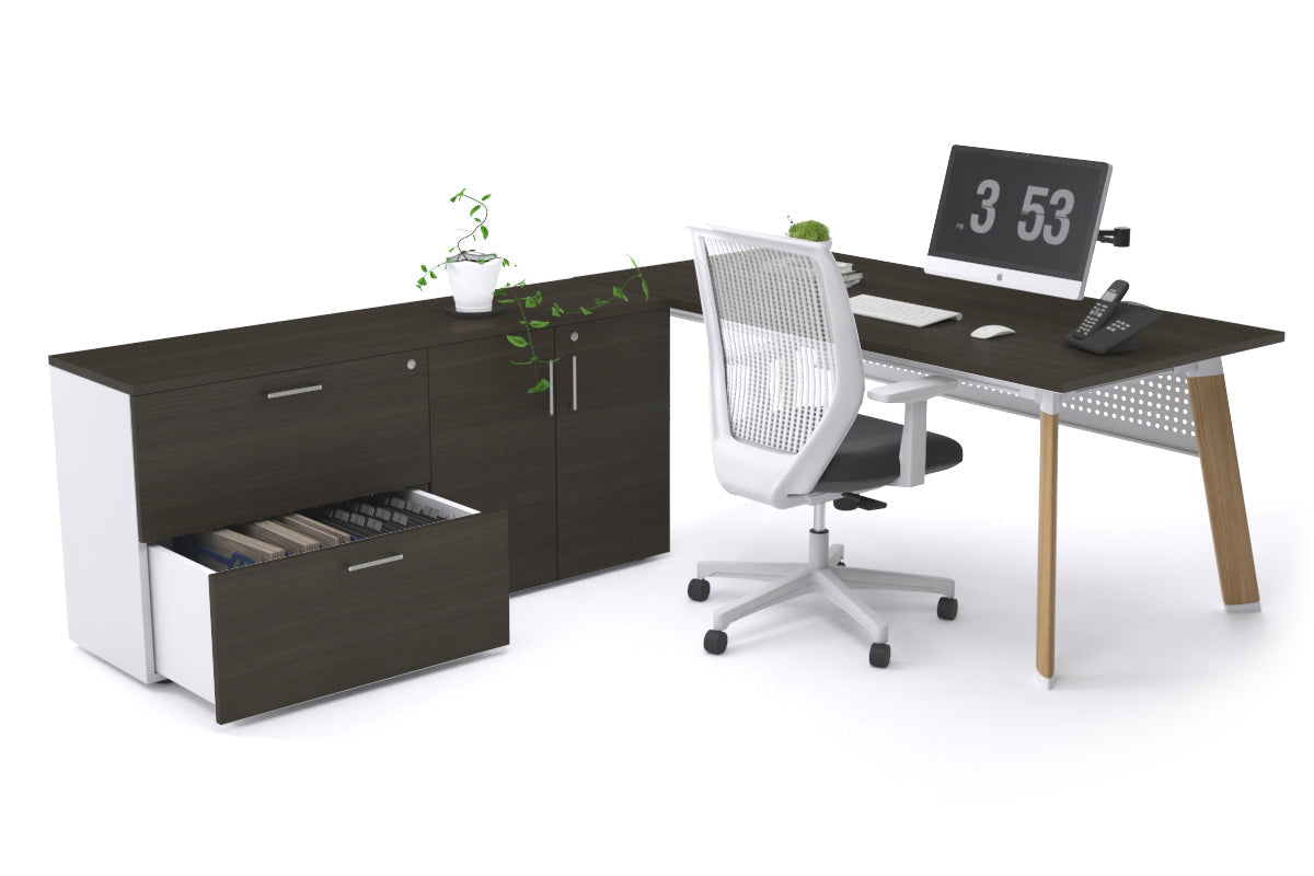 Switch Executive Setting With Uniform Spine - Wood Imprint Frame [1600L x 700W] Jasonl dark oak white modesty 2 drawer 2 door filing cabinet