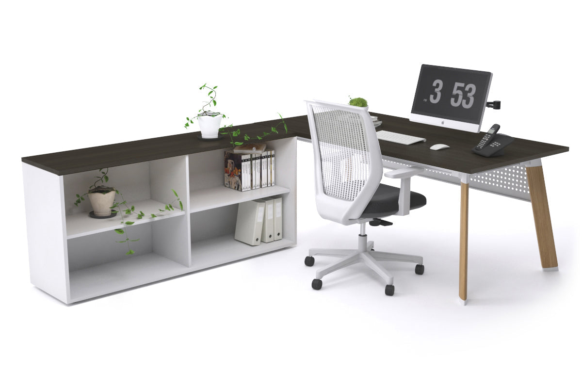 Switch Executive Setting With Uniform Spine - Wood Imprint Frame [1600L x 700W] Jasonl dark oak white modesty open bookcase