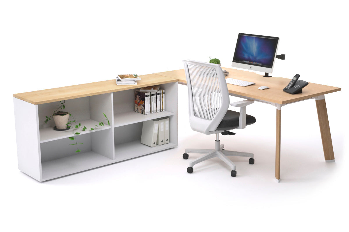 Switch Executive Setting With Uniform Spine - Wood Imprint Frame [1600L x 800W with Cable Scallop] Jasonl maple none open bookcase