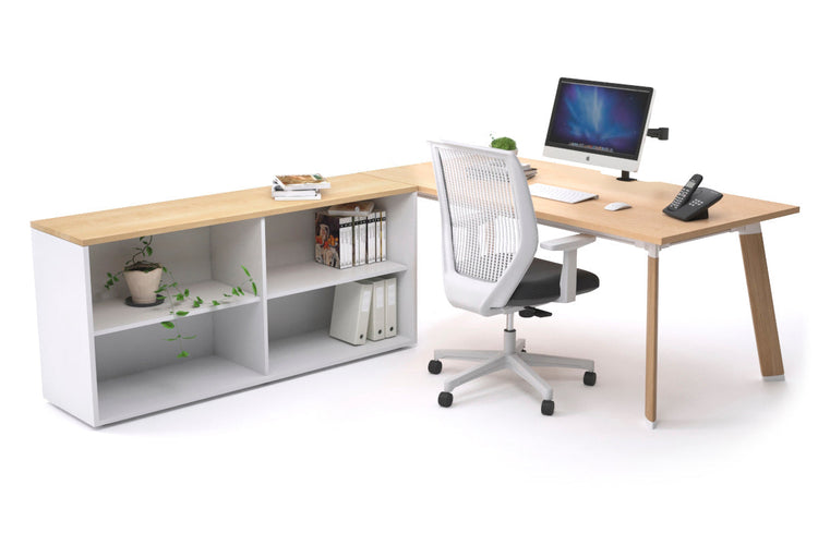 Switch Executive Setting With Uniform Spine - Wood Imprint Frame [1600L x 800W with Cable Scallop] Jasonl maple none open bookcase