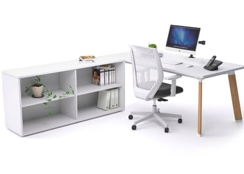 Switch Executive Setting With Uniform Spine - Wood Imprint Frame [1600L x 800W with Cable Scallop] Jasonl white none open bookcase