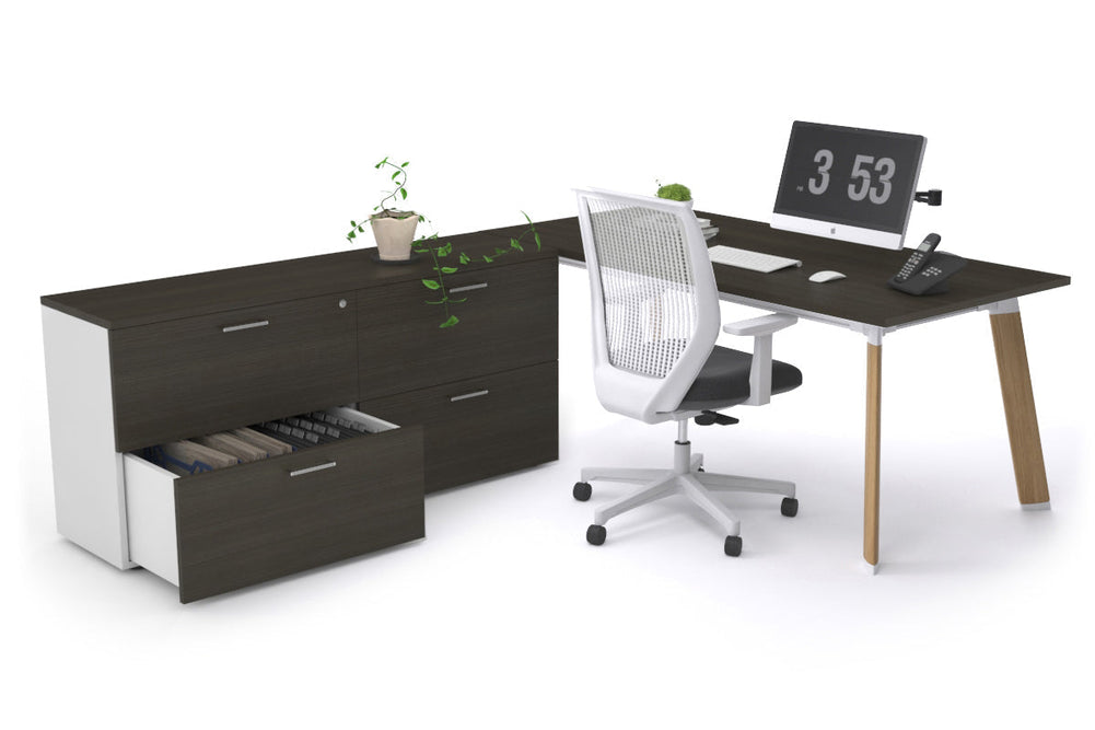 Switch Executive Setting With Uniform Spine - Wood Imprint Frame [1800L x 700W]-dark oak none 4 drawer lateral filing cabinet