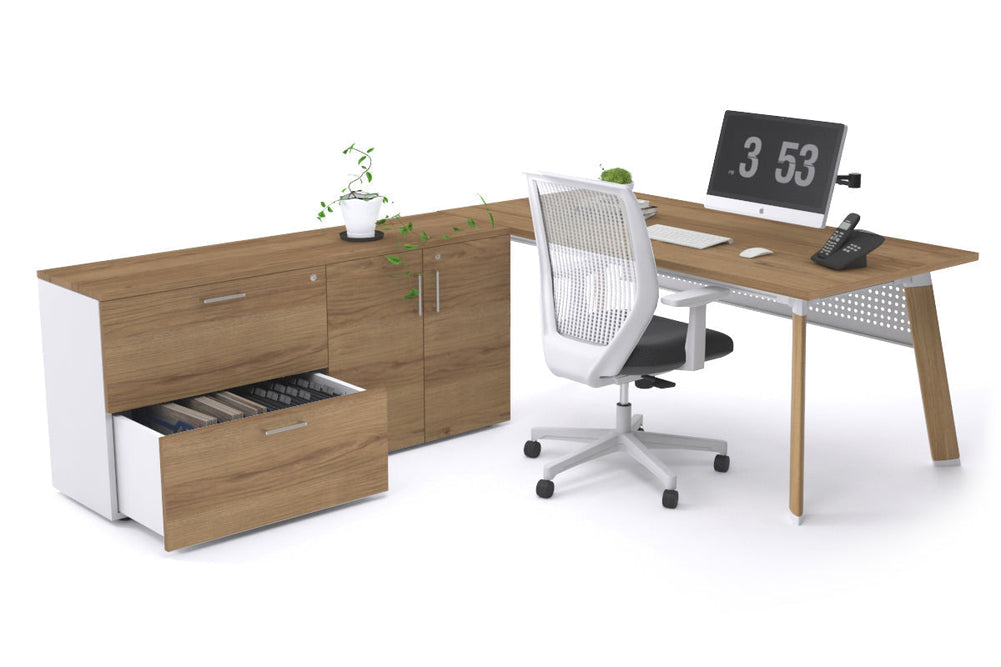 Switch Executive Setting With Uniform Spine - Wood Imprint Frame [1800L x 700W]-salvage oak white modesty 2 drawer 2 door filing cabinet