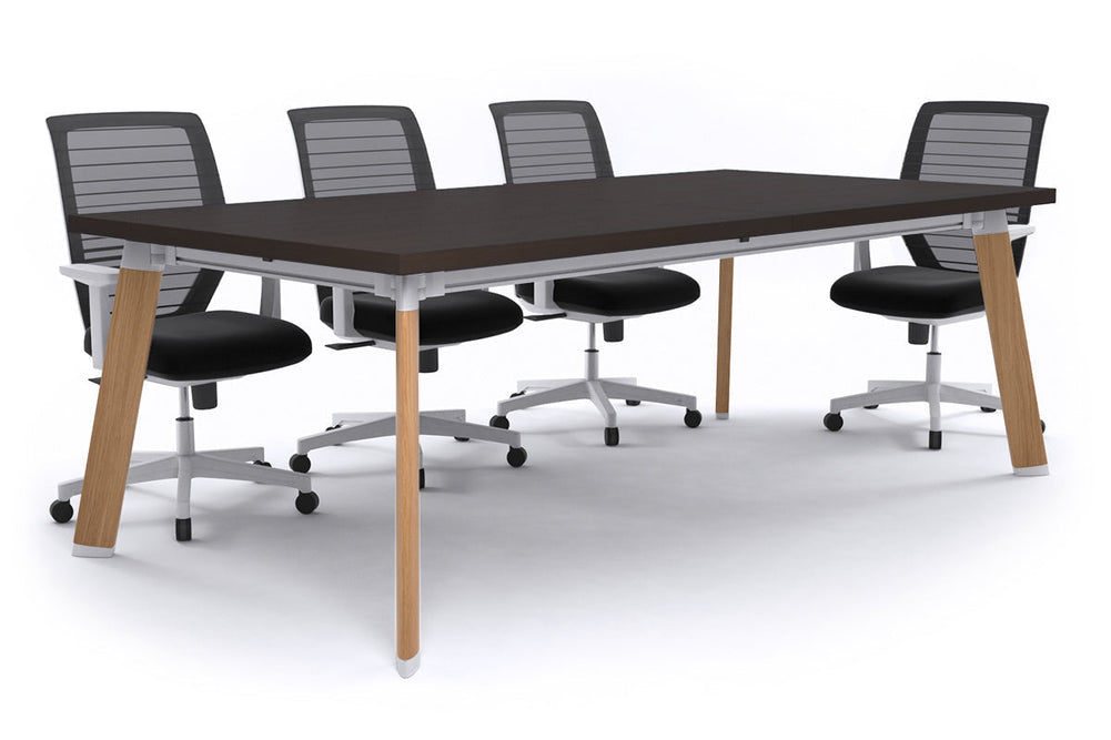 Switch Meeting Room Table [2400L x 1200W]-Black dark oak 
