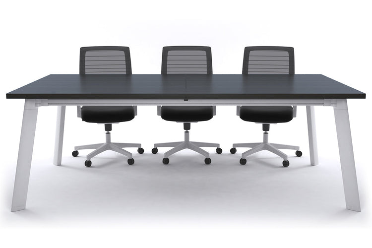 Switch Meeting Room Table [2400L x 1200W] Jasonl White dark oak 