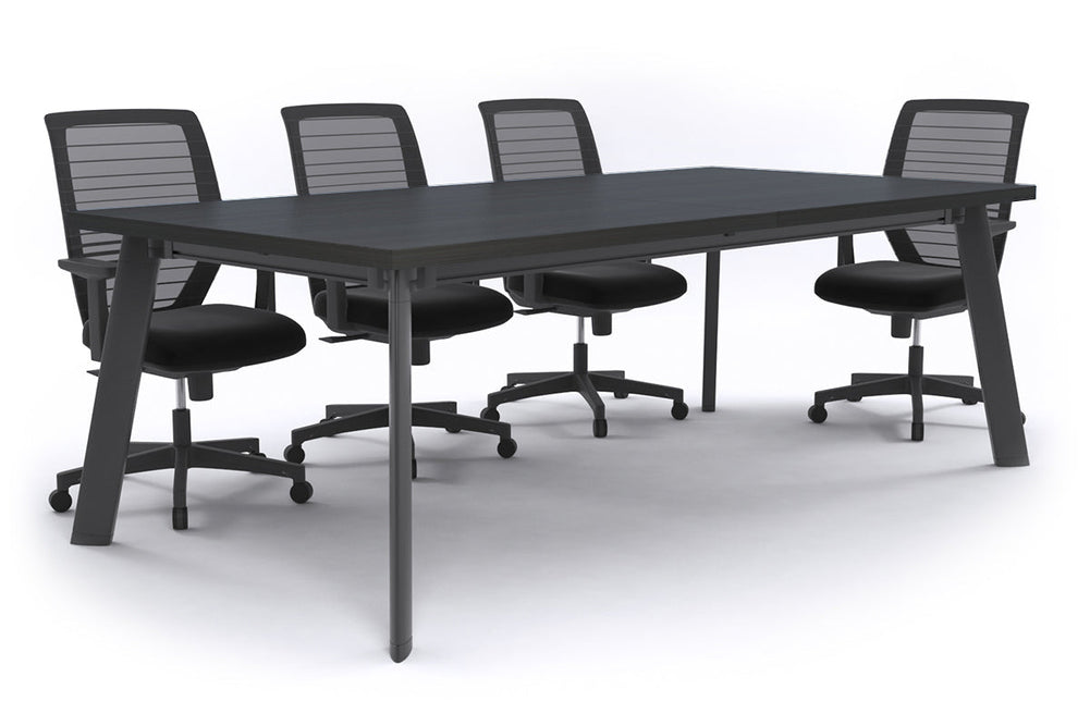 Switch Meeting Room Table [2400L x 1200W]-Black dark oak 