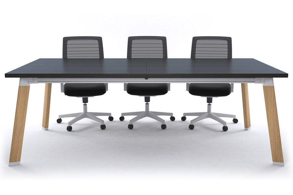 Switch Meeting Room Table [2400L x 1200W]-Wood imprint dark oak 