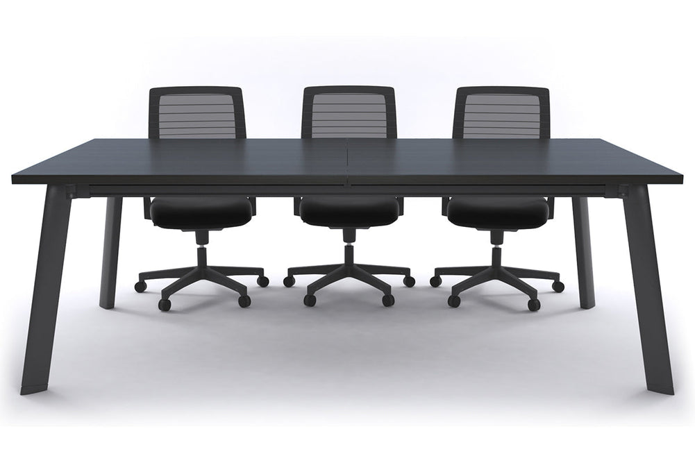 Switch Meeting Room Table [2400L x 1200W]-Black dark oak 