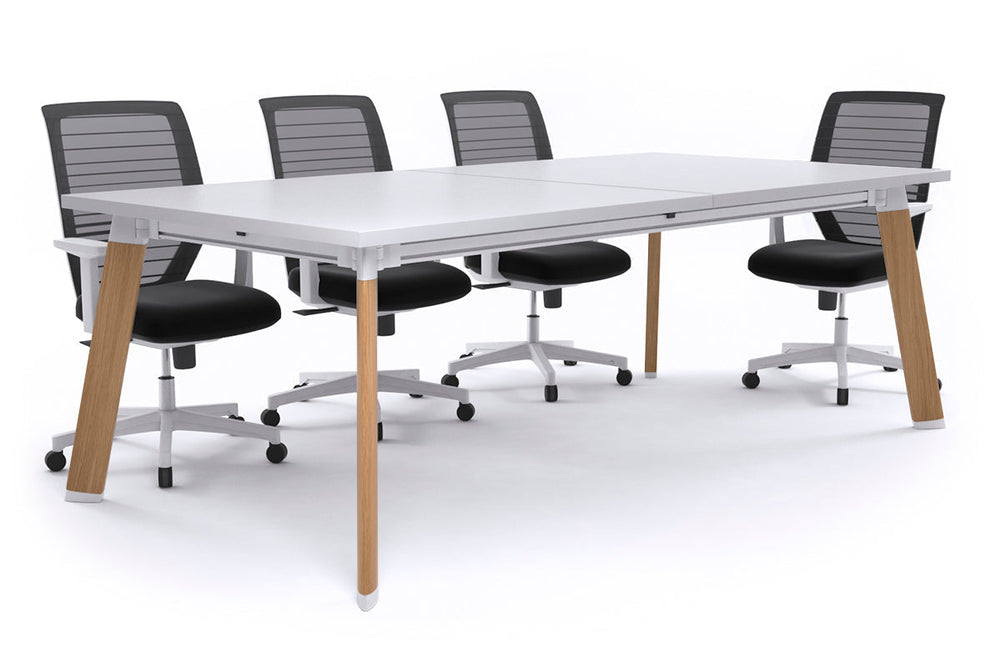 Switch Meeting Room Table [2400L x 1200W]-Black dark oak 