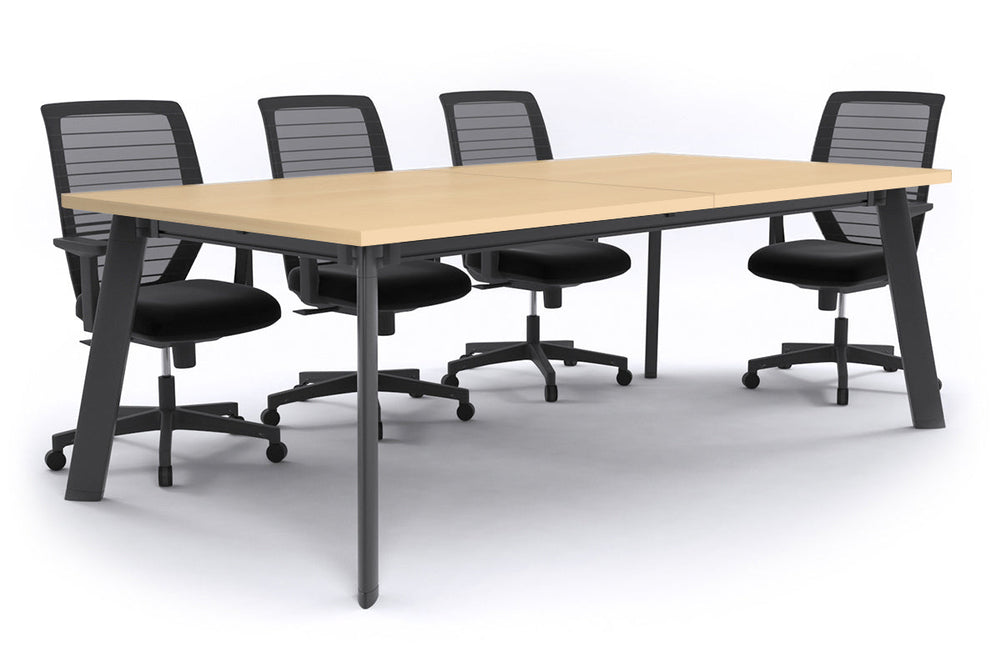 Switch Meeting Room Table [2400L x 1200W]-Black dark oak 