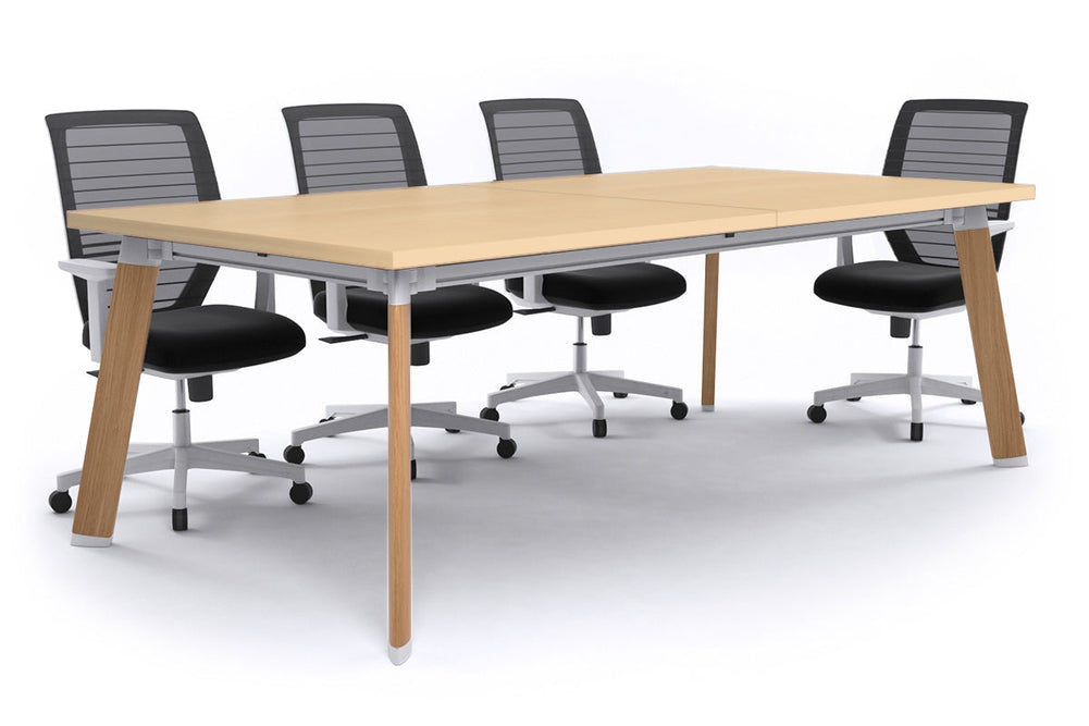 Switch Meeting Room Table [2400L x 1200W]-Black dark oak 