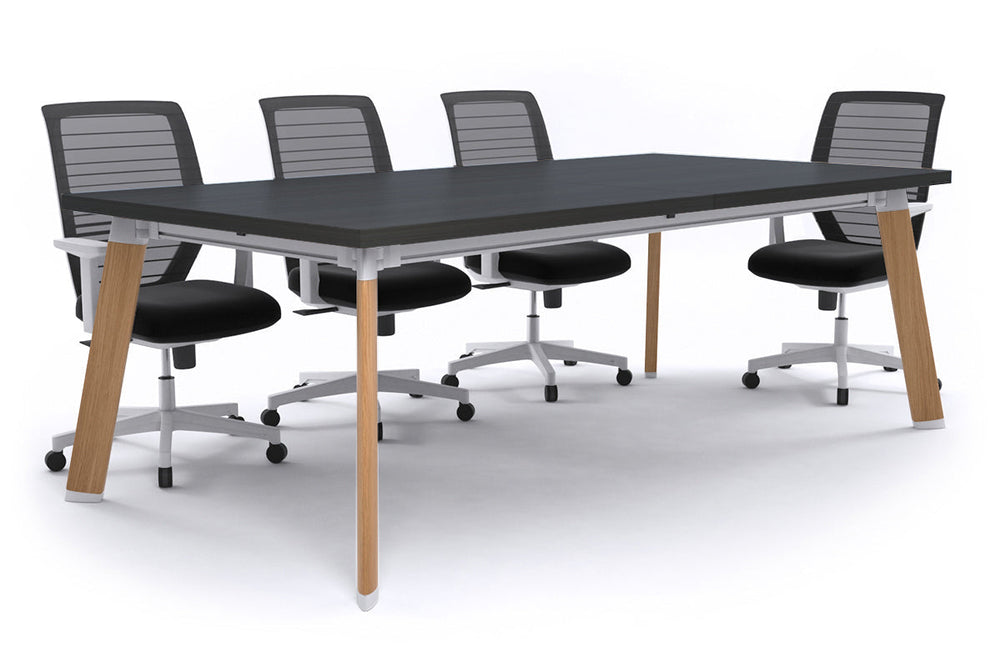 Switch Meeting Room Table [2400L x 1200W]-Black dark oak 