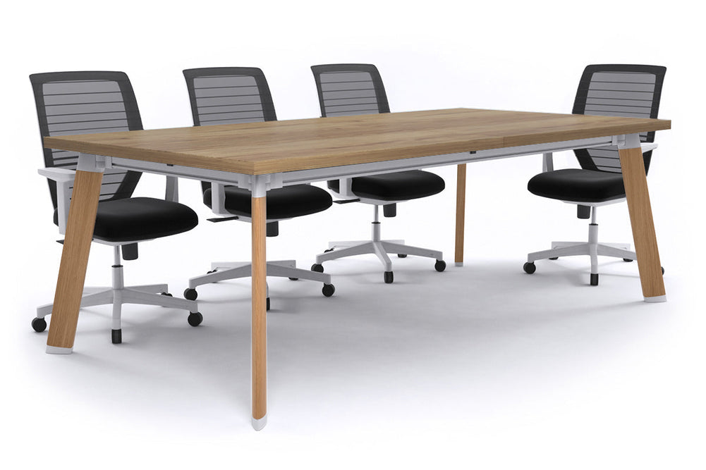 Switch Meeting Room Table [2400L x 1200W]-Black dark oak 