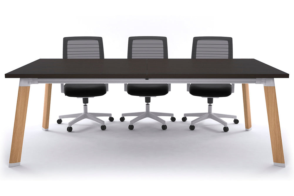 Switch Meeting Room Table [2400L x 1200W]-Black dark oak 