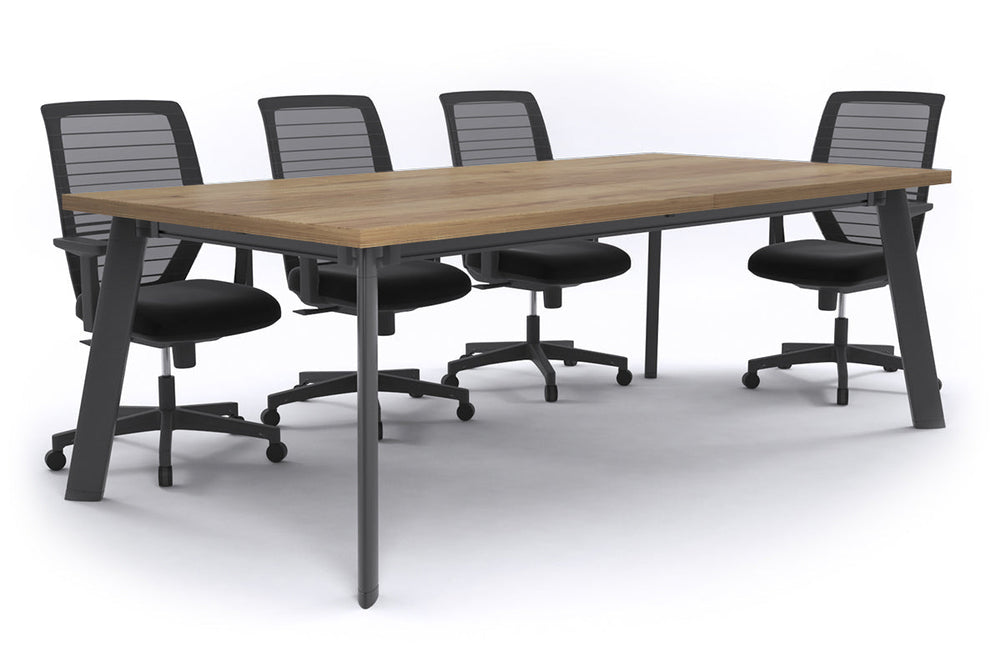 Switch Meeting Room Table [2400L x 1200W]-Black dark oak 