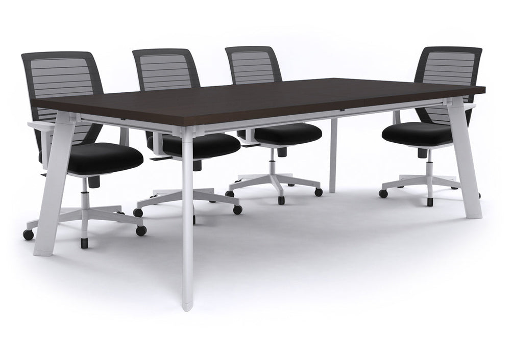 Switch Meeting Room Table [2400L x 1200W]-Black dark oak 