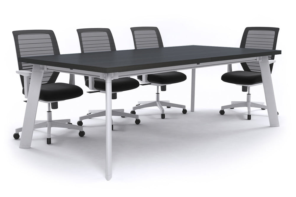 Switch Meeting Room Table [2400L x 1200W]-Black dark oak 