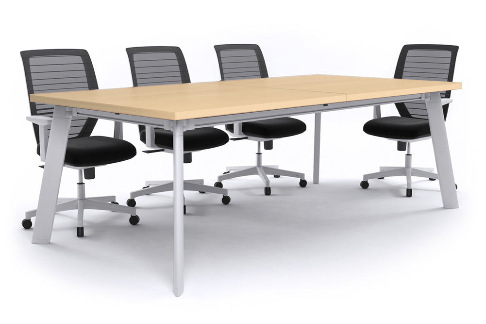 Switch Meeting Room Table [2400L x 1200W]-Black dark oak 