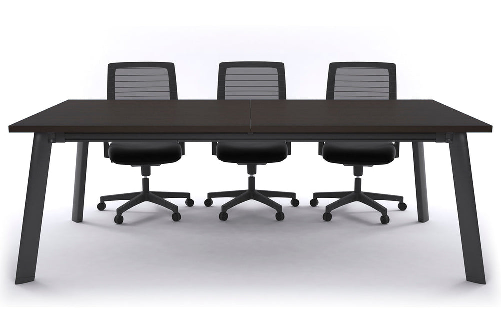 Switch Meeting Room Table [2400L x 1200W]-Black dark oak 