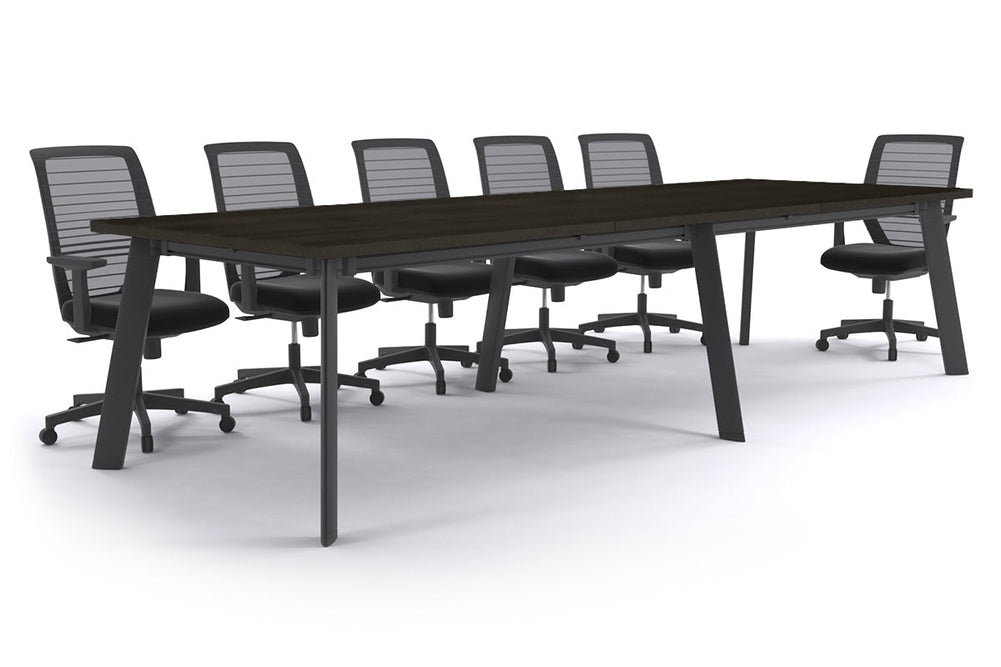 Switch Meeting Room Table [3600L x 1200W]-Black dark oak 