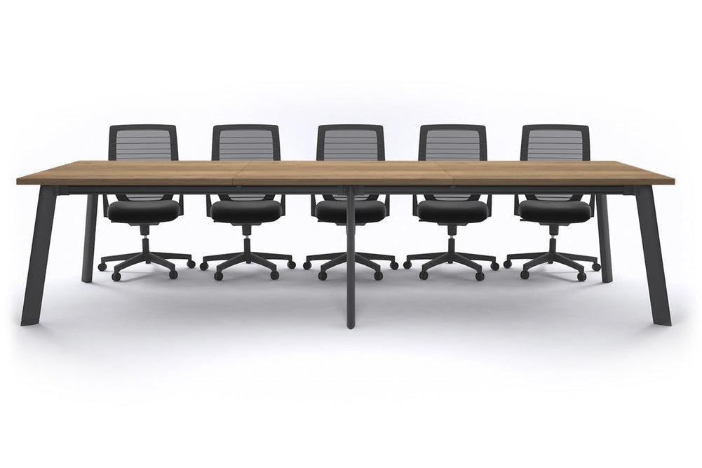 Switch Meeting Room Table [3600L x 1200W]-Black salvage oak 