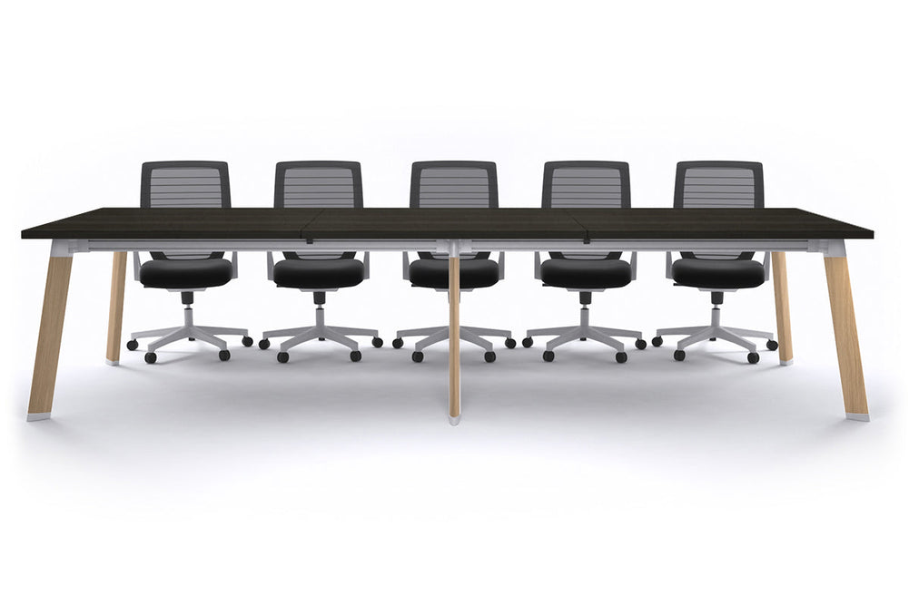 Switch Meeting Room Table [3600L x 1200W]-Wood imprint dark oak 