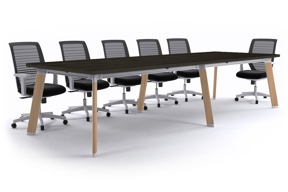 Switch Meeting Room Table [3600L x 1200W]-Black dark oak 