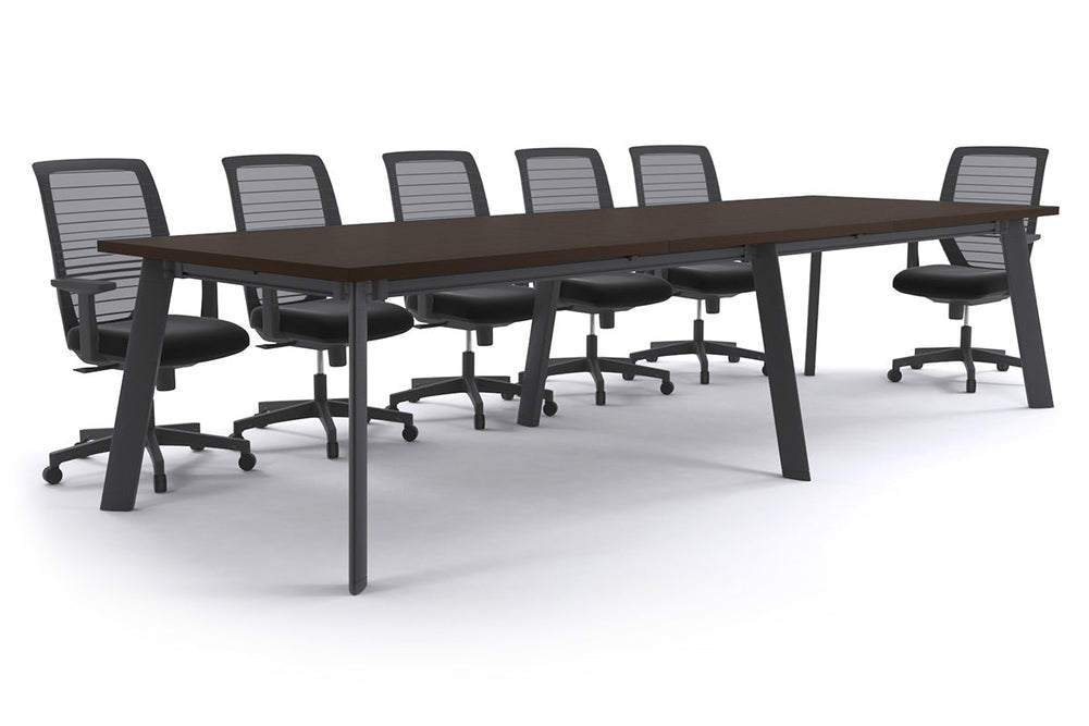 Switch Meeting Room Table [3600L x 1200W]-Black dark oak 
