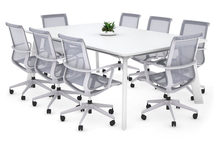 Switch Meeting Room Table - Radius Corners [1800L x 1100W] Jasonl white leg white 
