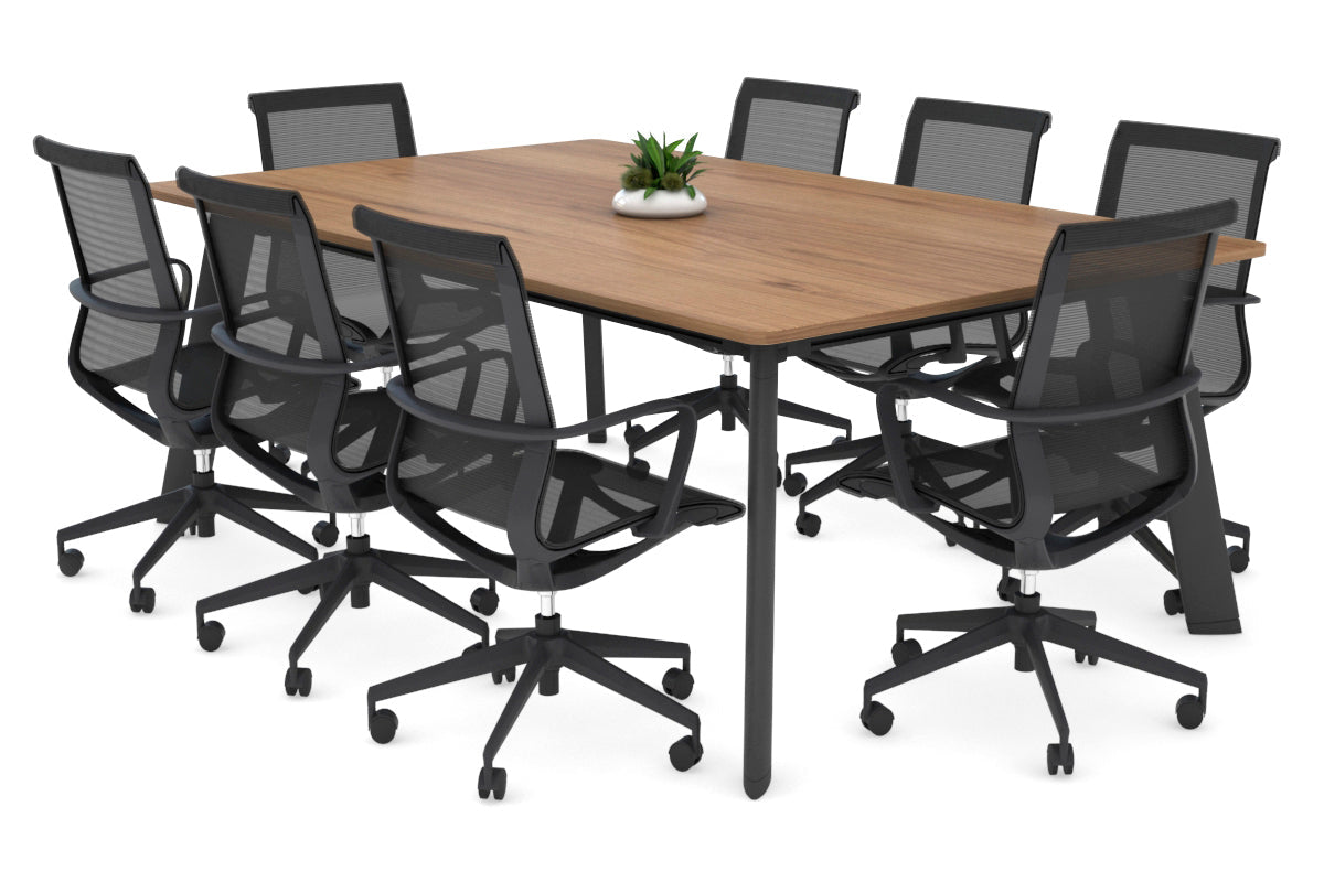 Switch Meeting Room Table - Radius Corners [1800L x 1100W] Jasonl black leg salvage oak 