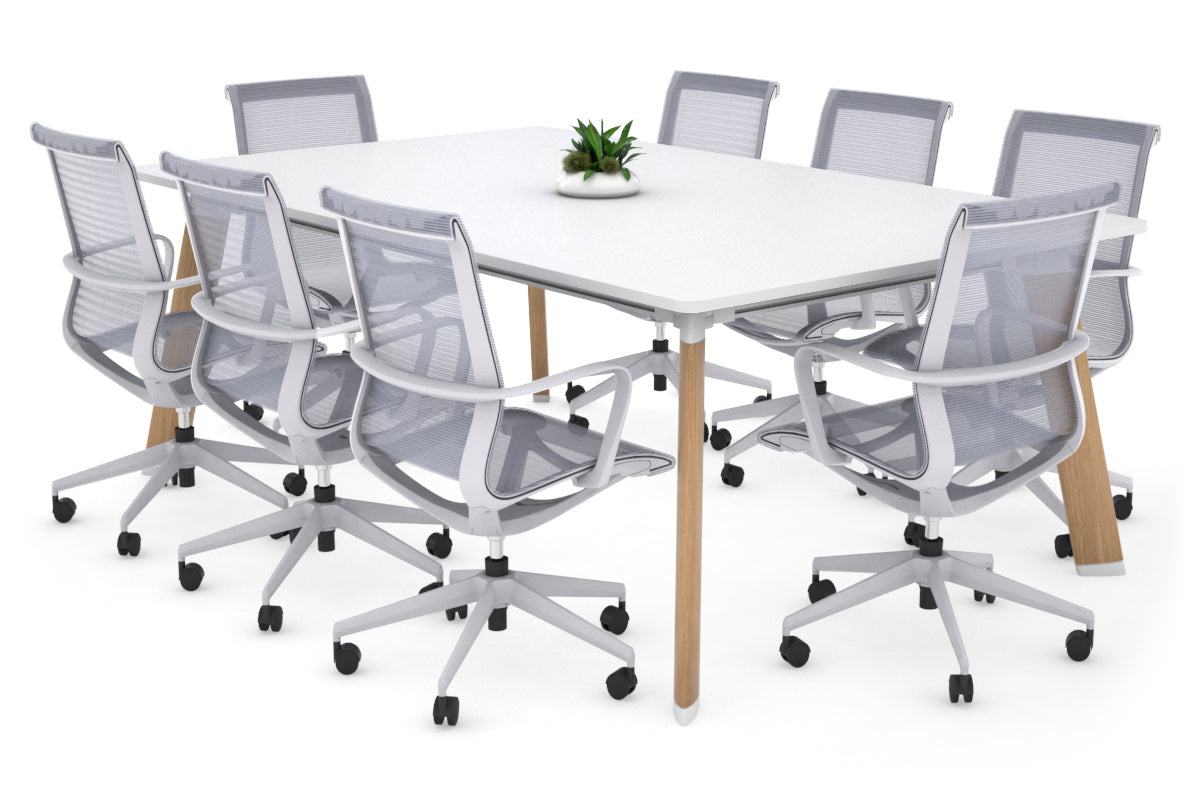 Switch Meeting Room Table - Radius Corners [1800L x 1100W] Jasonl wood imprint leg white 