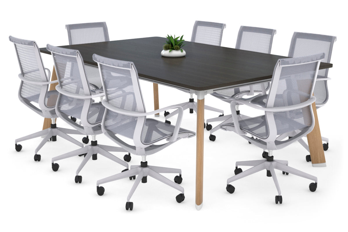 Switch Meeting Room Table - Radius Corners [1800L x 1100W] Jasonl wood imprint leg dark oak 