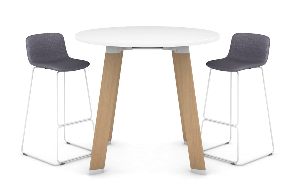Switch Round Counter Table Frame [1000 mm]-Wood imprint leg white 