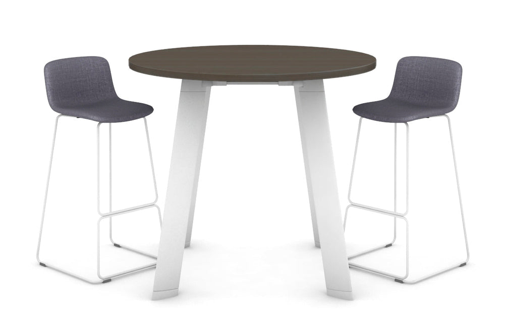 Switch Round Counter Table Frame [1000 mm]-White leg dark oak 