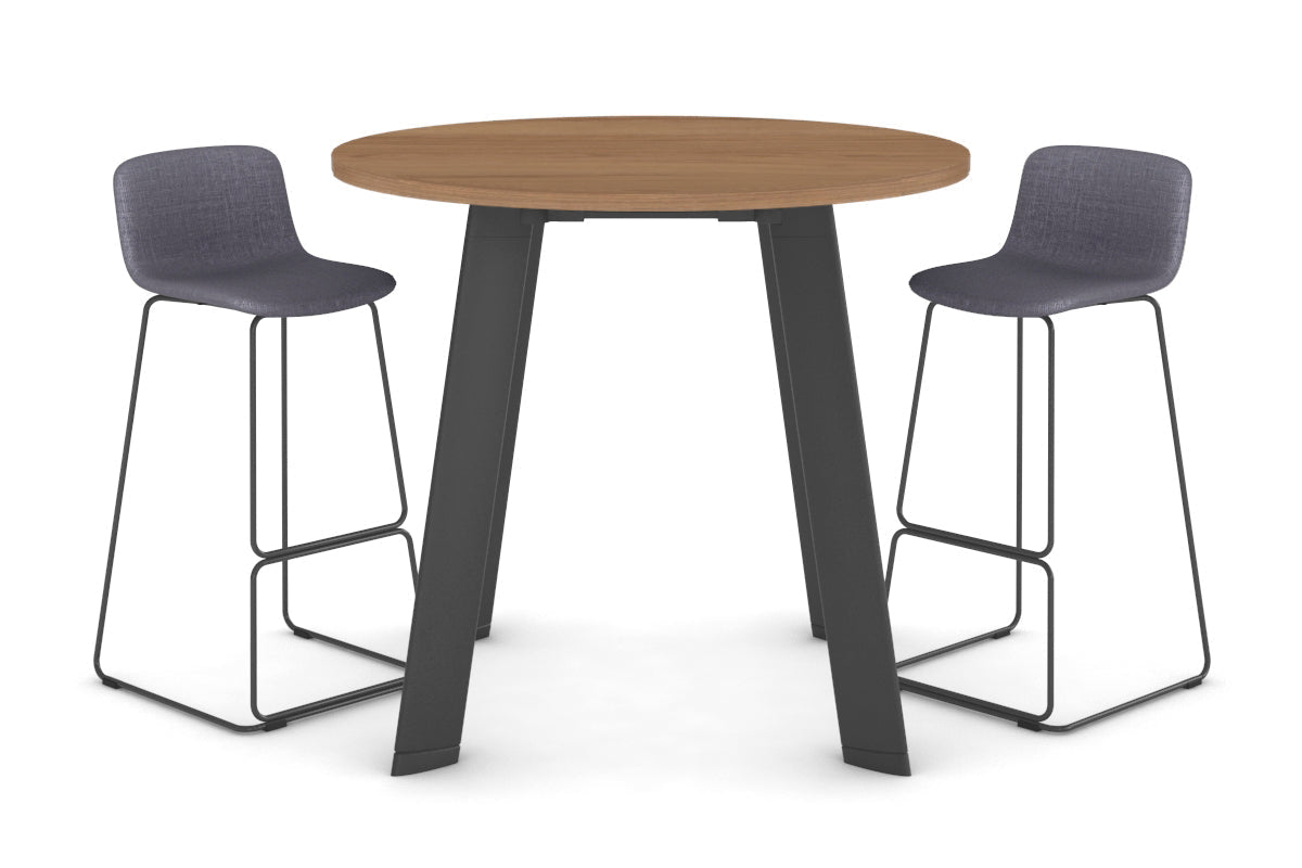 Switch Round Counter Table Frame [1000 mm] Jasonl Black leg salvage oak 