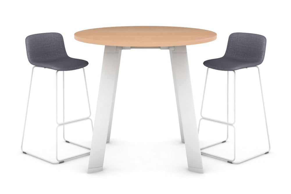 Switch Round Counter Table Frame [1000 mm]-White leg maple 