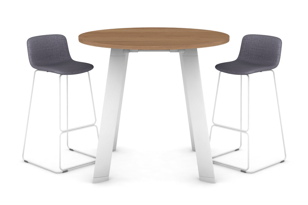 Switch Round Counter Table Frame [1000 mm] Jasonl White leg salvage oak 