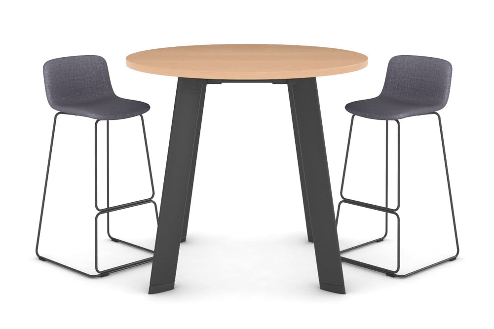 Switch Round Counter Table Frame [1200 mm]-Black leg maple 