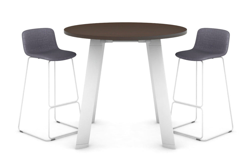 Switch Round Counter Table Frame [1200 mm]-White leg wenge 