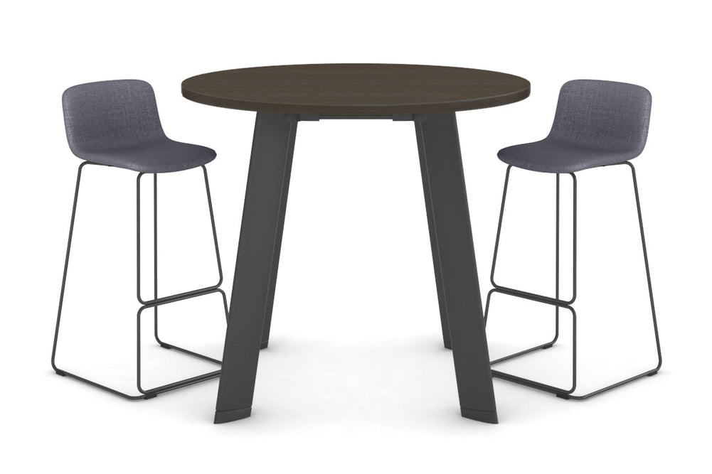 Switch Round Counter Table Frame [1200 mm]-Black leg dark oak 