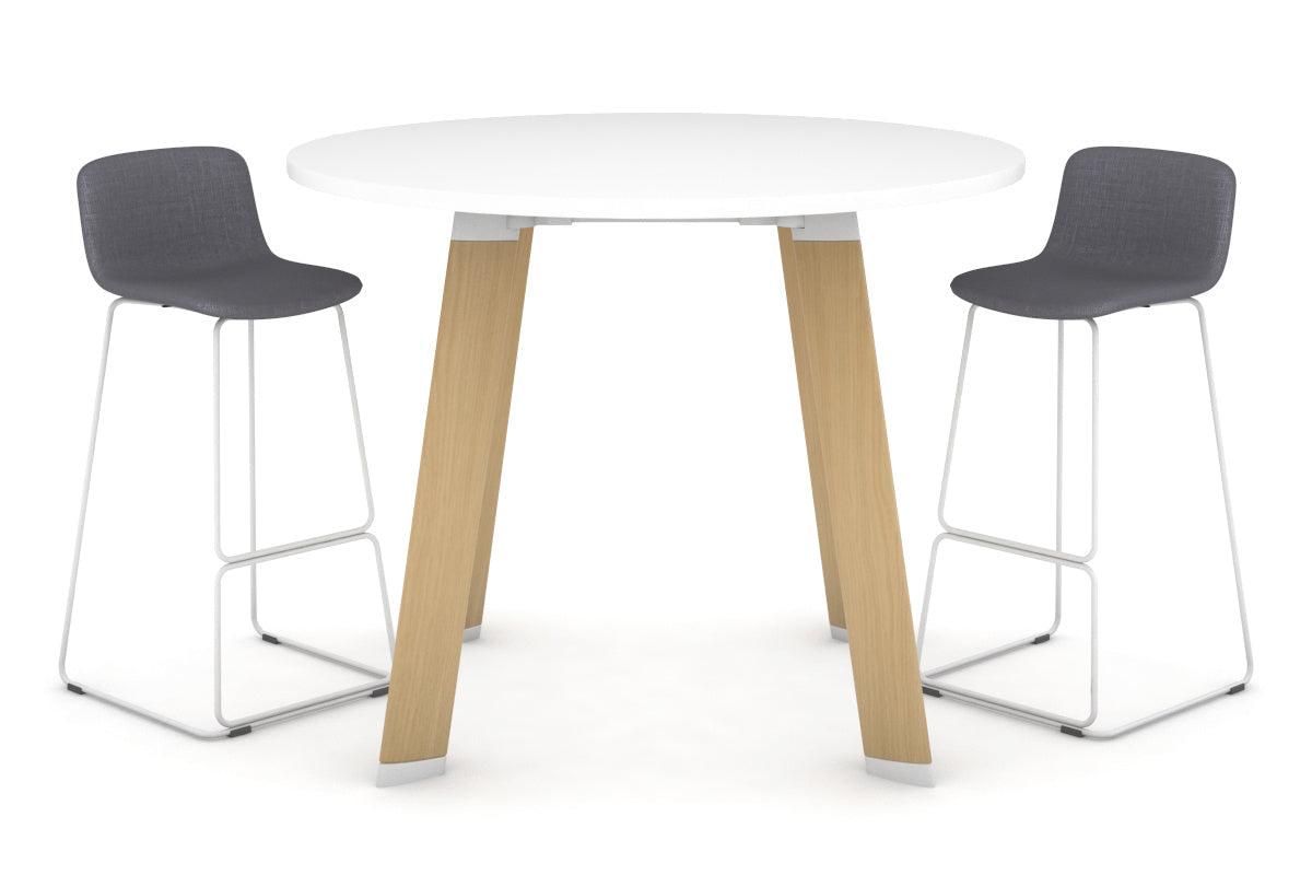 Switch Round Counter Table Frame [1350 mm]-Wood imprint leg white 