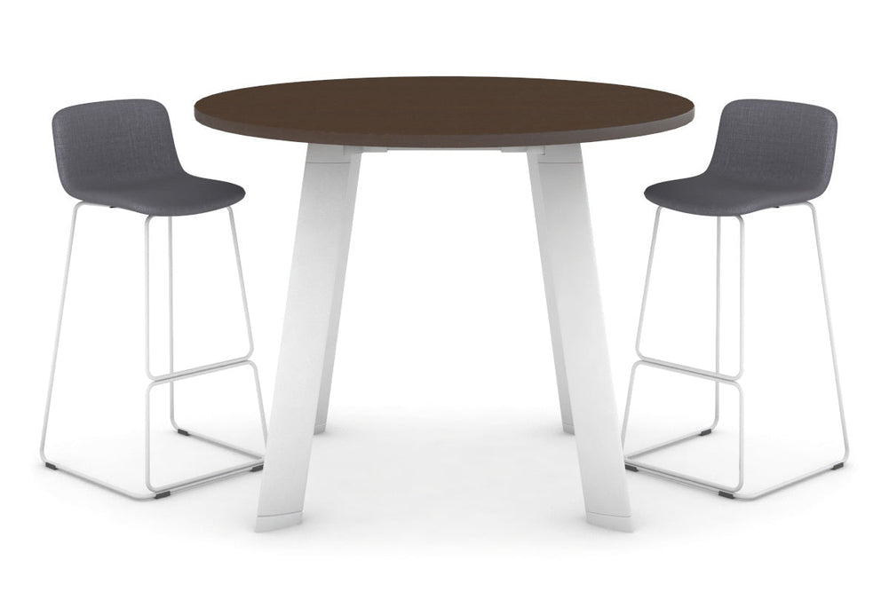 Switch Round Counter Table Frame [1350 mm]-White leg wenge 