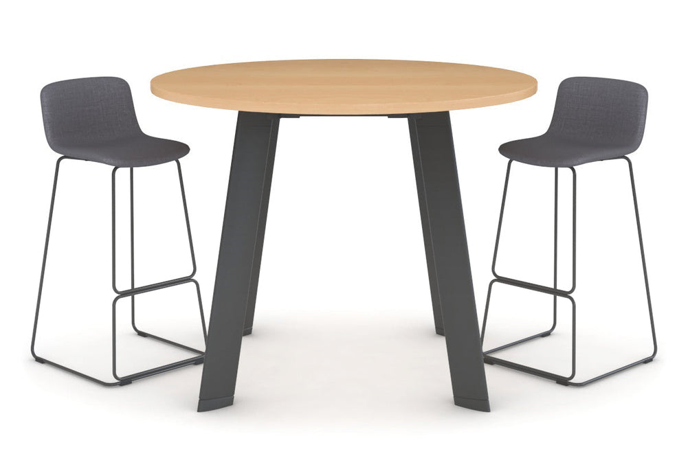 Switch Round Counter Table Frame [1350 mm]-Black leg maple 