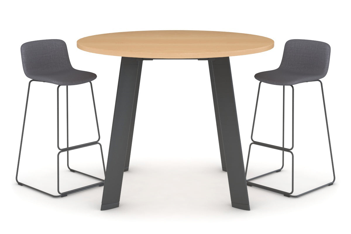 Switch Round Counter Table Frame [1350 mm]-Black leg maple 