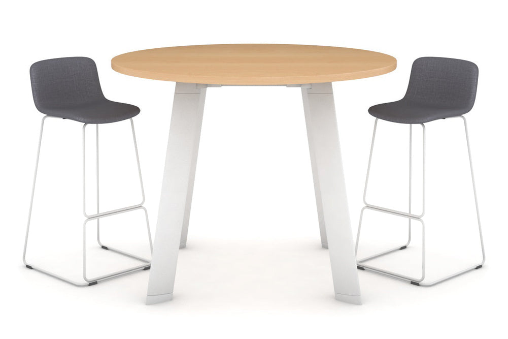 Switch Round Counter Table Frame [1350 mm]-White leg maple 