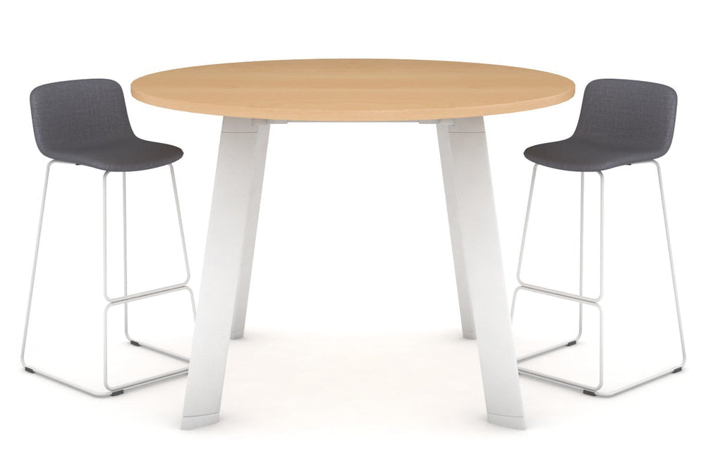 Switch Round Counter Table Frame [1500 mm]-White leg maple 
