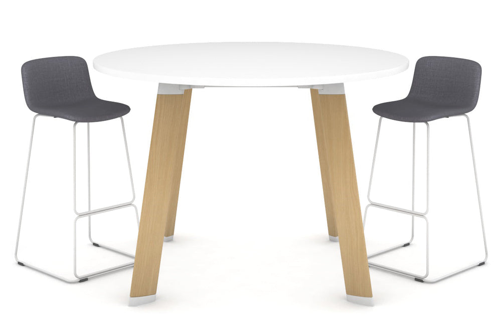 Switch Round Counter Table Frame [1500 mm]-Wood imprint leg white 